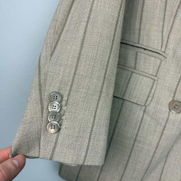 MaxMara Tailleur Sartoriale Wool Striped Double Breasted Blazer - Picture 5 of 8